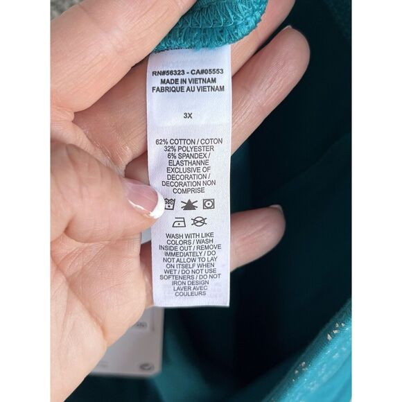 Nike Bright Spruce Stardust High Waisted Leggings - Size 3X - Green/Blue Color - Picture 11 of 12
